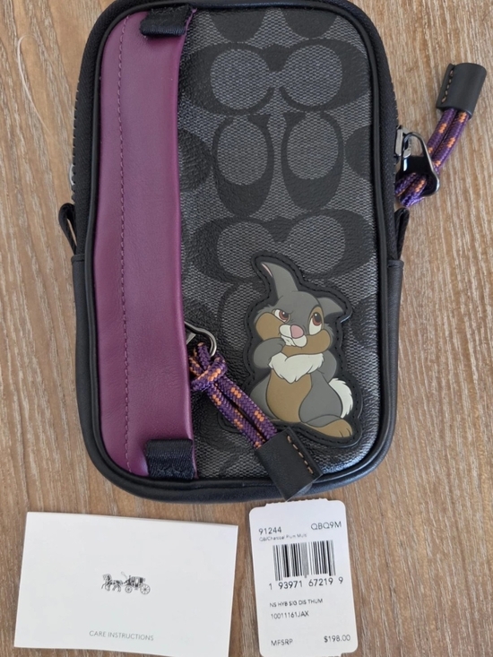 Coach Handbags - COACH x Disney Thumper North/South Hybrid Zipper Pouch Case Black/Purple